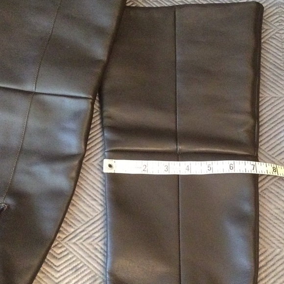 Zara 6.5 eu 37 brown leather high heel over the knee boots - Picture 10 of 13